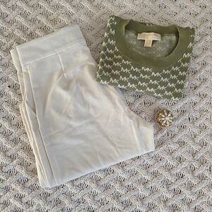 H&M Cream Wide Leg Pants